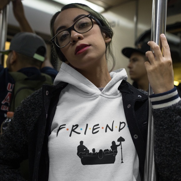 T-Shirt Addicts Tops - Friends (TV Show) Logo Silhouette Hoodie
